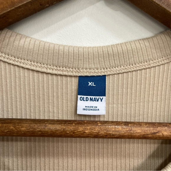 Old Navy Fit & Flare High-Neck Combination Midi Dress Sleeveless Tan Size XL - Picture 12 of 15